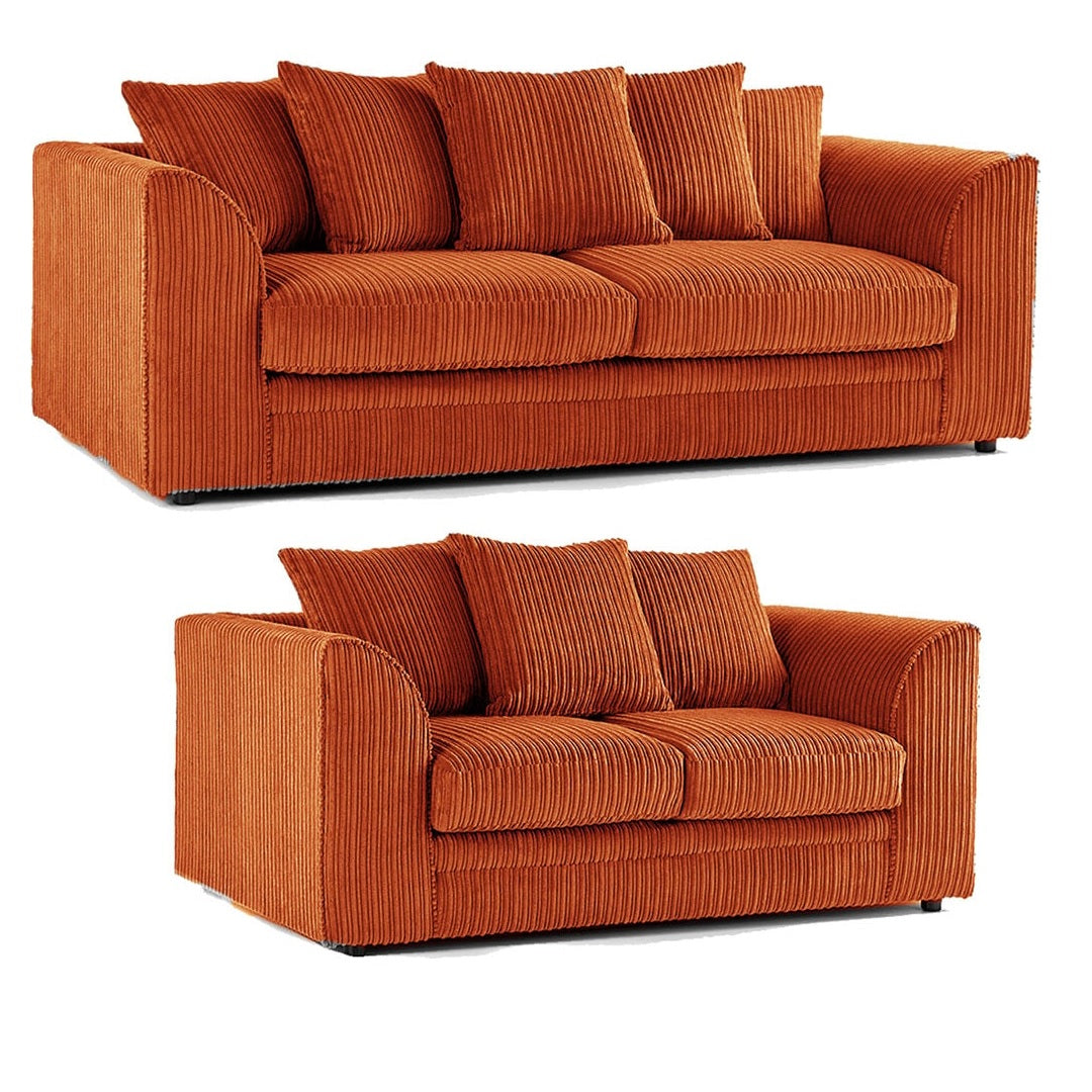 Hannah Jumbo Cord Scatter Back 3+2 Seater Sofa Suite Set