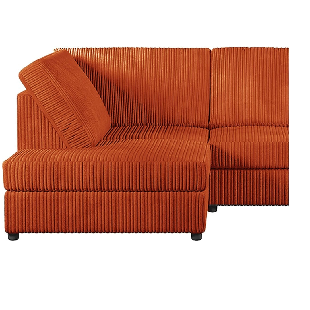 Hannah Jumbo Cord Full Back 4 Seater Left Hand Facing Corner Orange