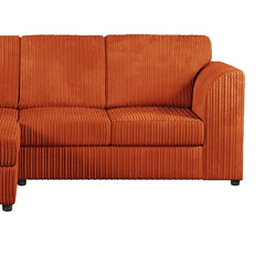 Hannah Jumbo Cord Full Back 4 Seater Left Hand Facing Corner Orange