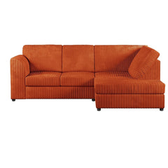 Hannah Jumbo Cord Full Back 4 Seater Right Hand Facing Corner Sofa Orange