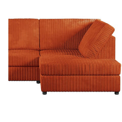 Hannah Jumbo Cord Full Back 4 Seater Right Hand Facing Corner Sofa Orange