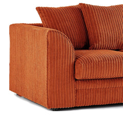 Hannah Jumbo Cord Scatter Back 4 Seater Right Hand Facing Corner Sofa Orange