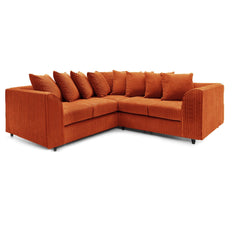 Hannah Jumbo Cord Scatter Back 2c2 Corner Sofa Orange