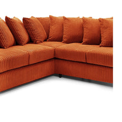Hannah Jumbo Cord Scatter Back 2c2 Corner Sofa Orange
