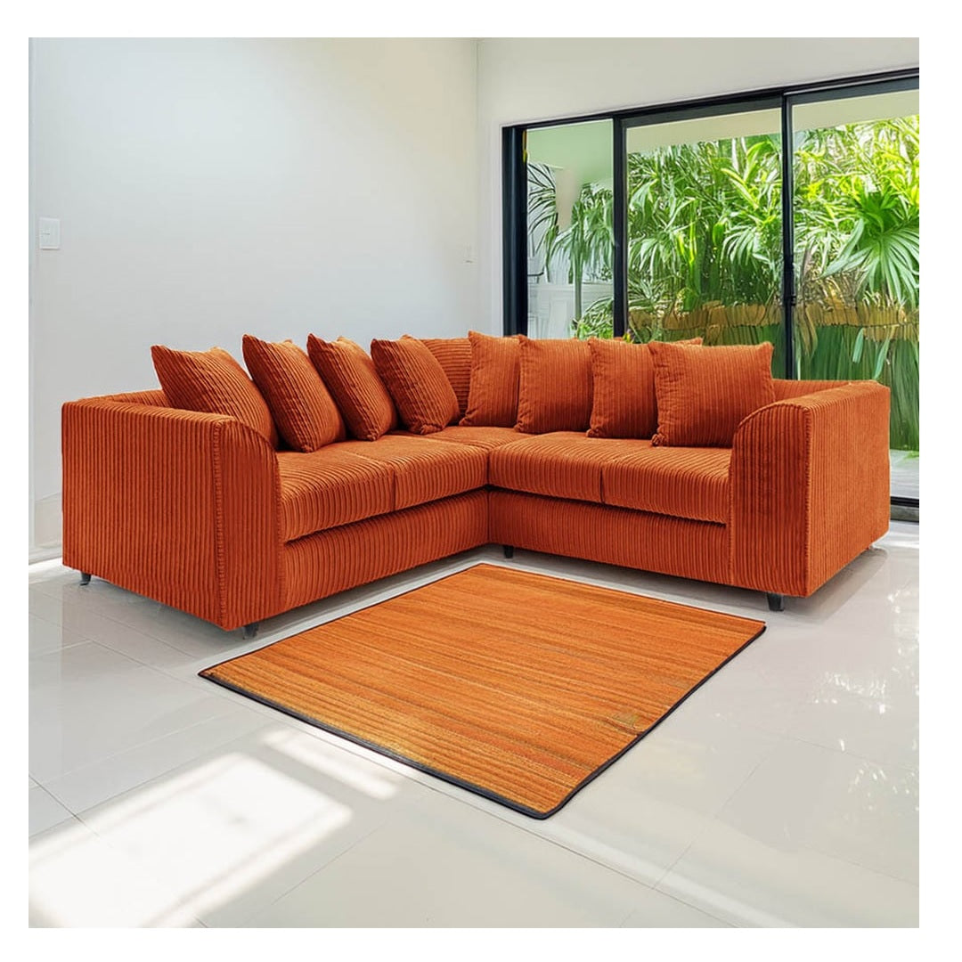 Hannah Jumbo Cord Scatter Back 2c2 Corner Sofa Orange