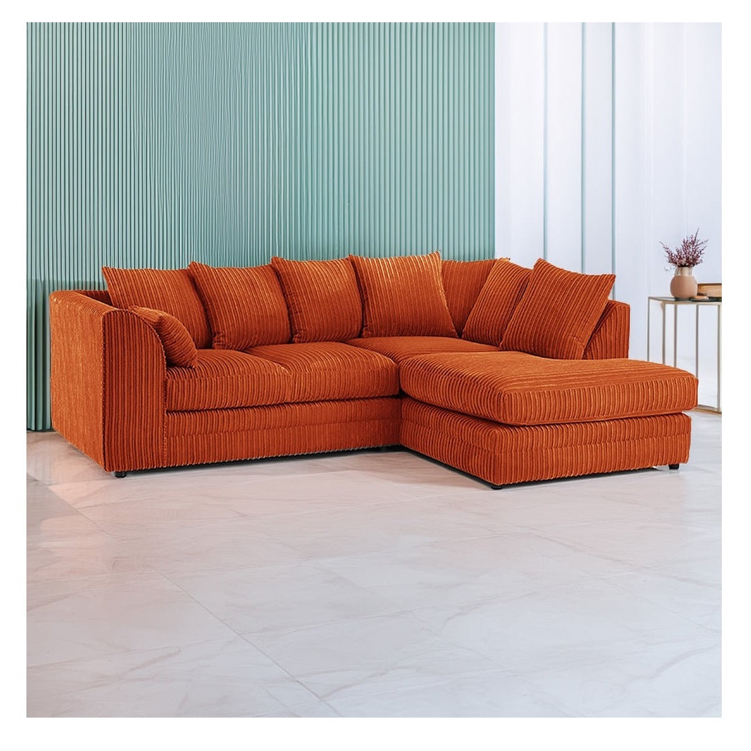 Hannah Jumbo Cord Scatter Back 4 Seater Corner Sofa