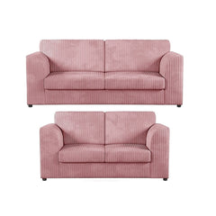 Hannah Jumbo Cord Full Back 3+2 Seater Sofa Suite Set Pink
