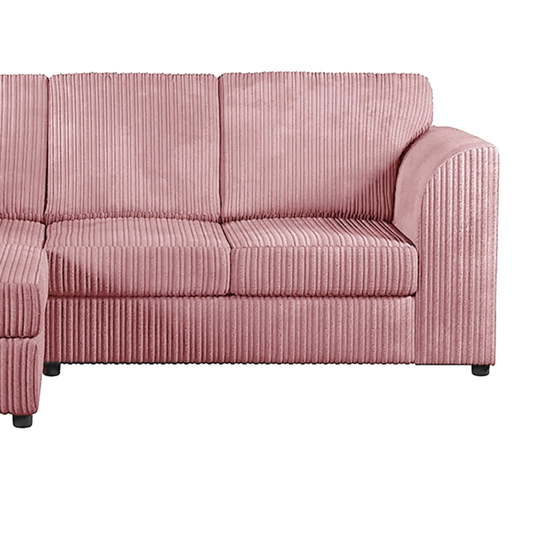 Hannah Jumbo Cord Full Back 4 Seater Left Hand Facing Corner Pink