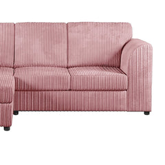 Hannah Jumbo Cord Full Back 4 Seater Left Hand Facing Corner Pink