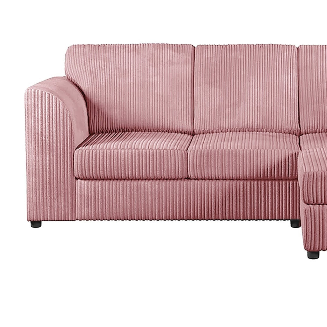 Hannah Jumbo Cord Full Back 4 Seater Right Hand Facing Corner Sofa Pink