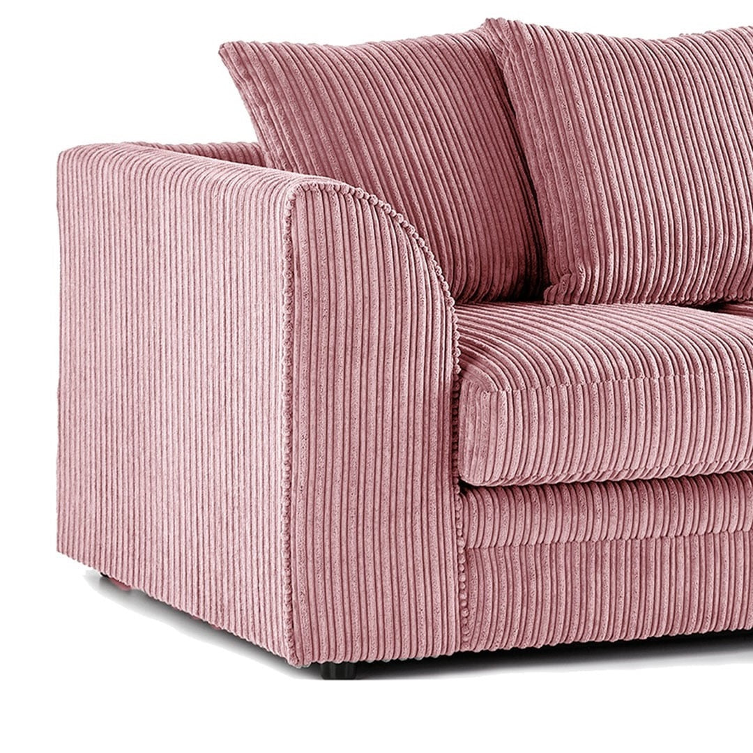Hannah Jumbo Cord Scatter Back 4 Seater Right Hand Facing Corner Sofa Pink