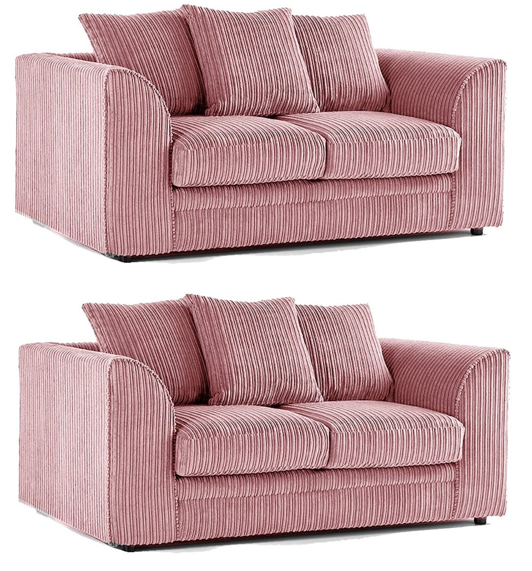 Hannah Jumbo Cord Scatter Back 3 Seater, 2Seater, 3+2 Seater Sofa Set, 3+3 Seater, 2+2Seater