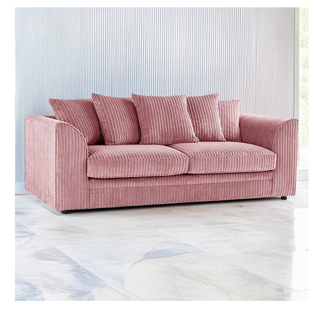 Hannah Jumbo Cord Scatter Back 3 Seater, 2Seater, 3+2 Seater Sofa Set, 3+3 Seater, 2+2Seater
