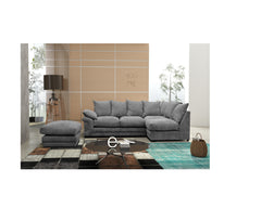 Rio Fernando Right Hand Facing Corner Sofa with removable Footstool Grey