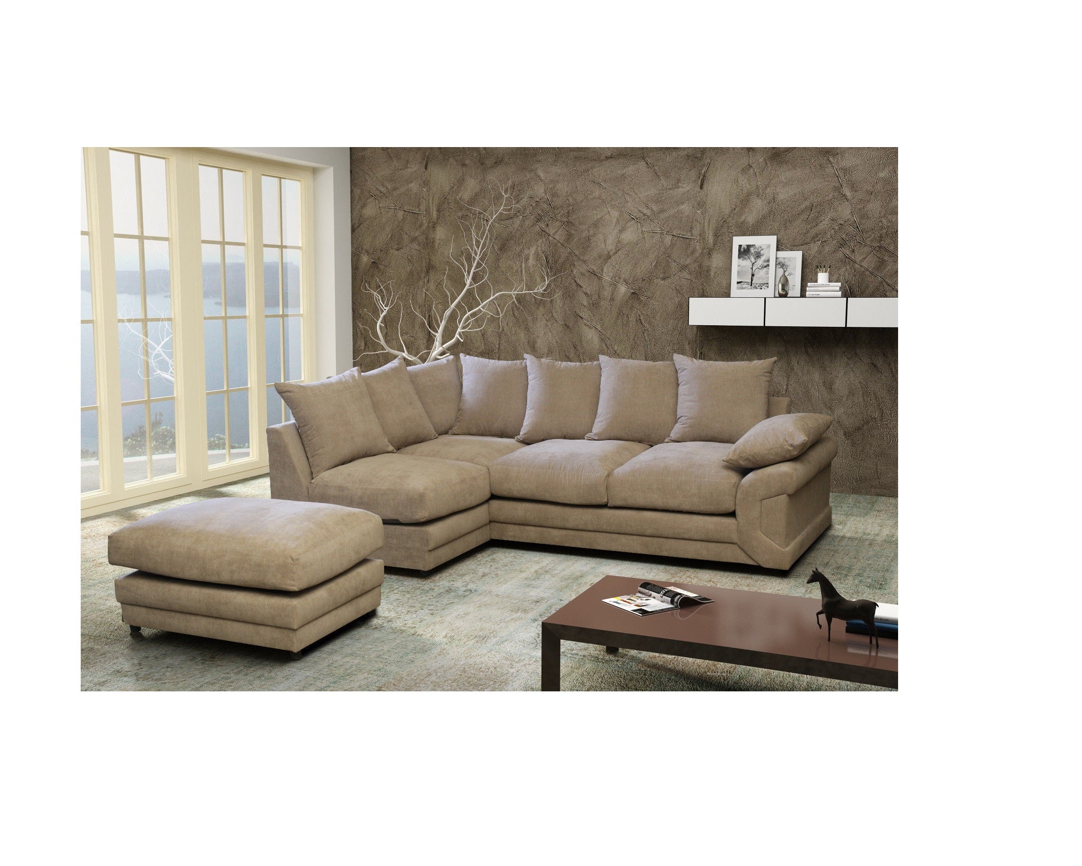Rio Fernando L Shaped Corner Sofa with removable Footstool