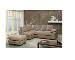 Rio Fernando Left Hand Facing Corner Sofa with removable Footstool Beige