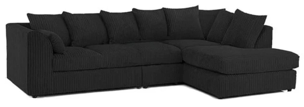DYLAN 5 Seater Jumbo Cord L Shaped Corner Sofa with Scatter Back