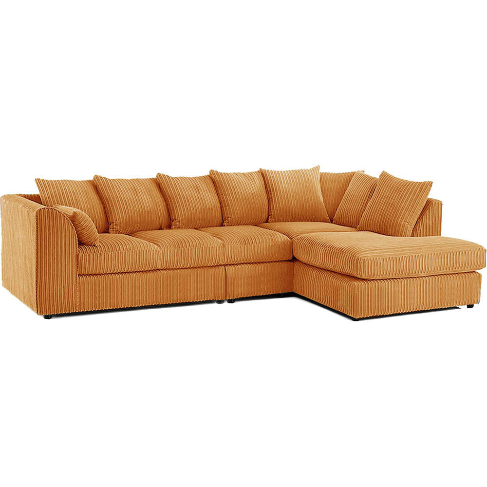 DYLAN 5 Seater Jumbo Cord L Shaped Corner Sofa with Scatter Back