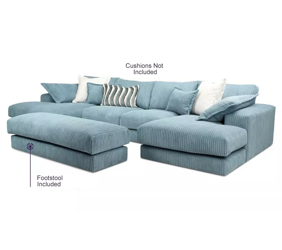 Rest Large Double Ended Chaise Sofa Jumbo Cord