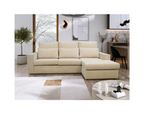 Soho Right Hand Facing Corner Sofa Luxe Chenille Fabric Beige