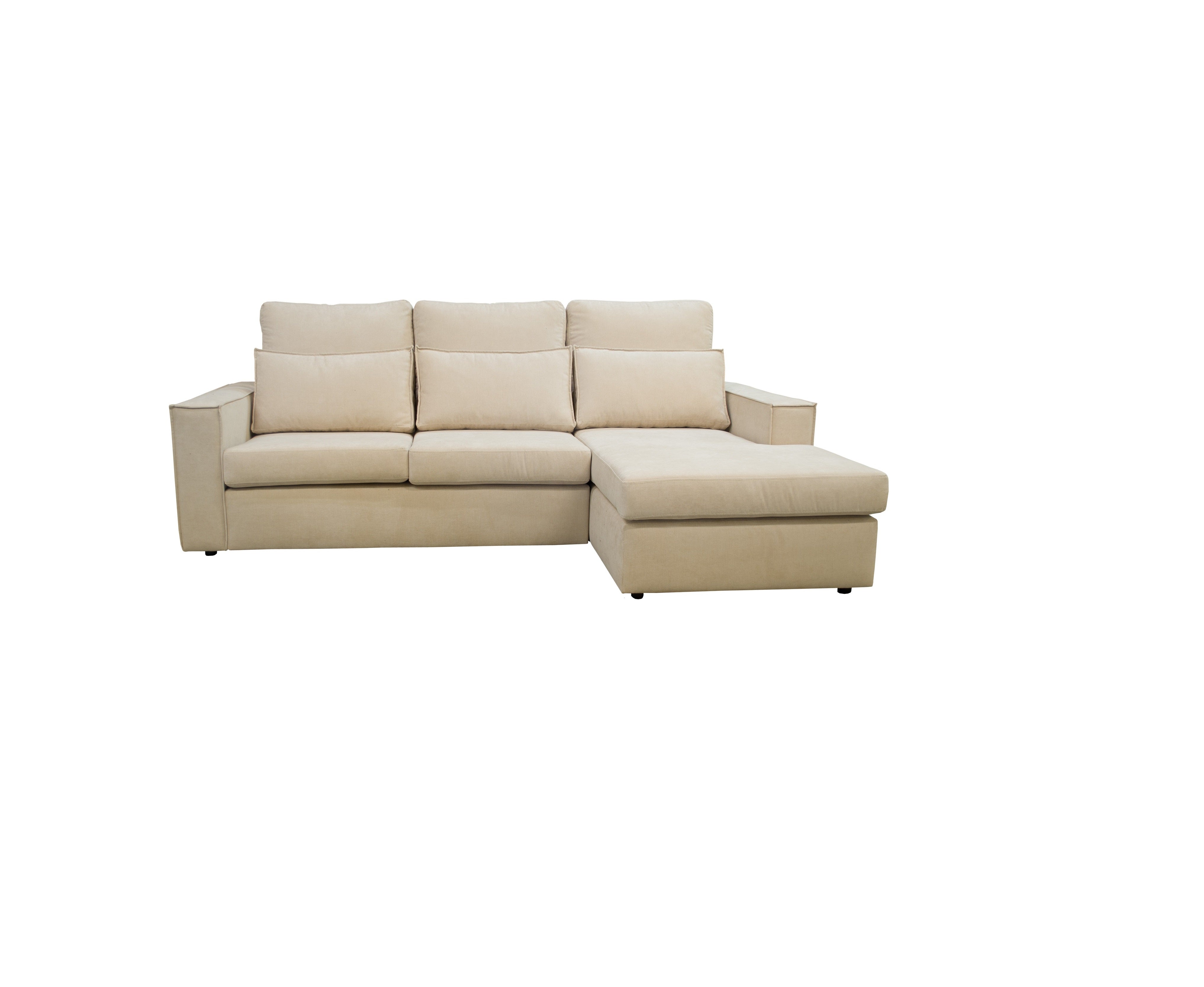 Soho Right Hand Facing Corner Sofa Luxe Chenille Fabric Beige