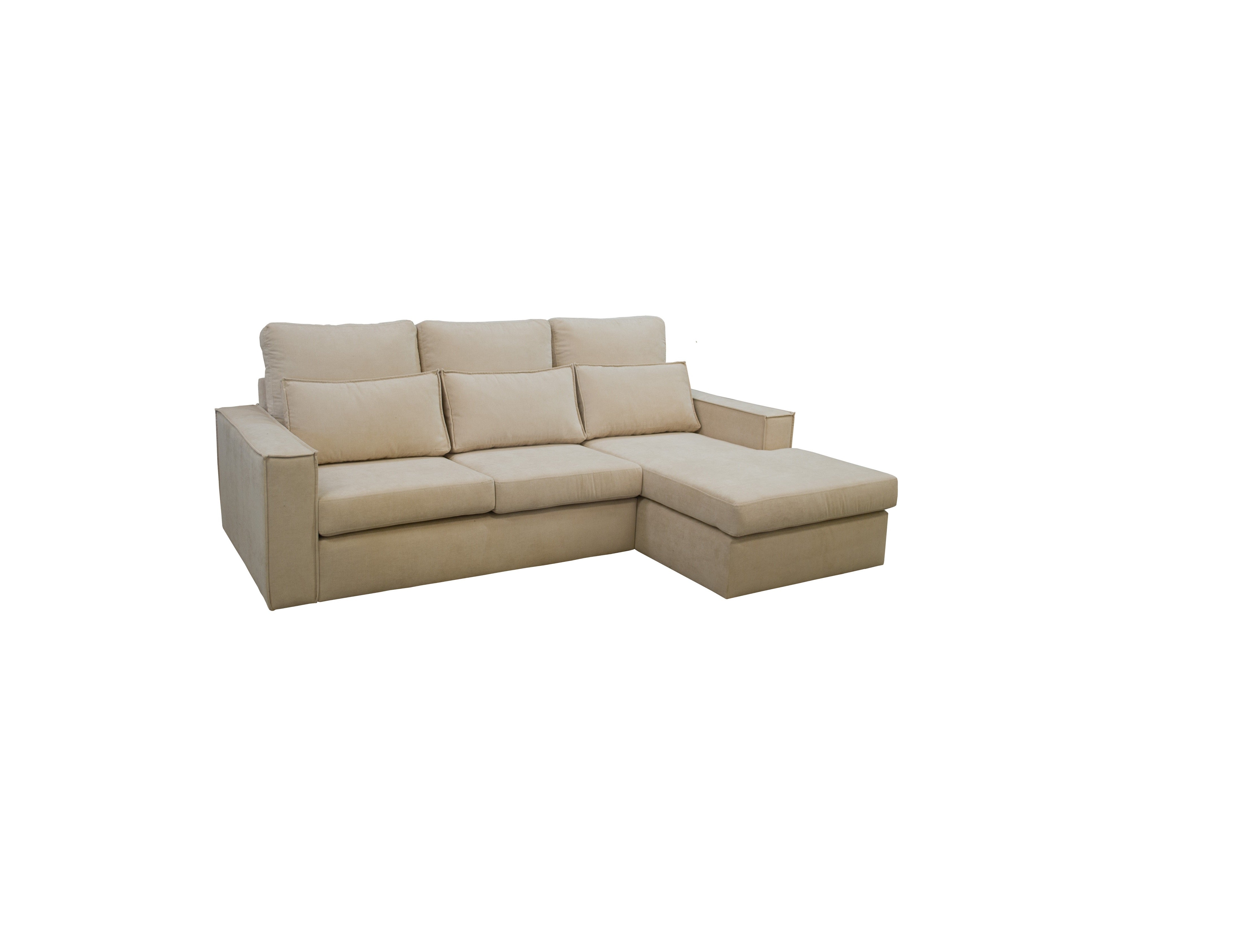 Soho Right Hand Facing Corner Sofa Luxe Chenille Fabric Beige