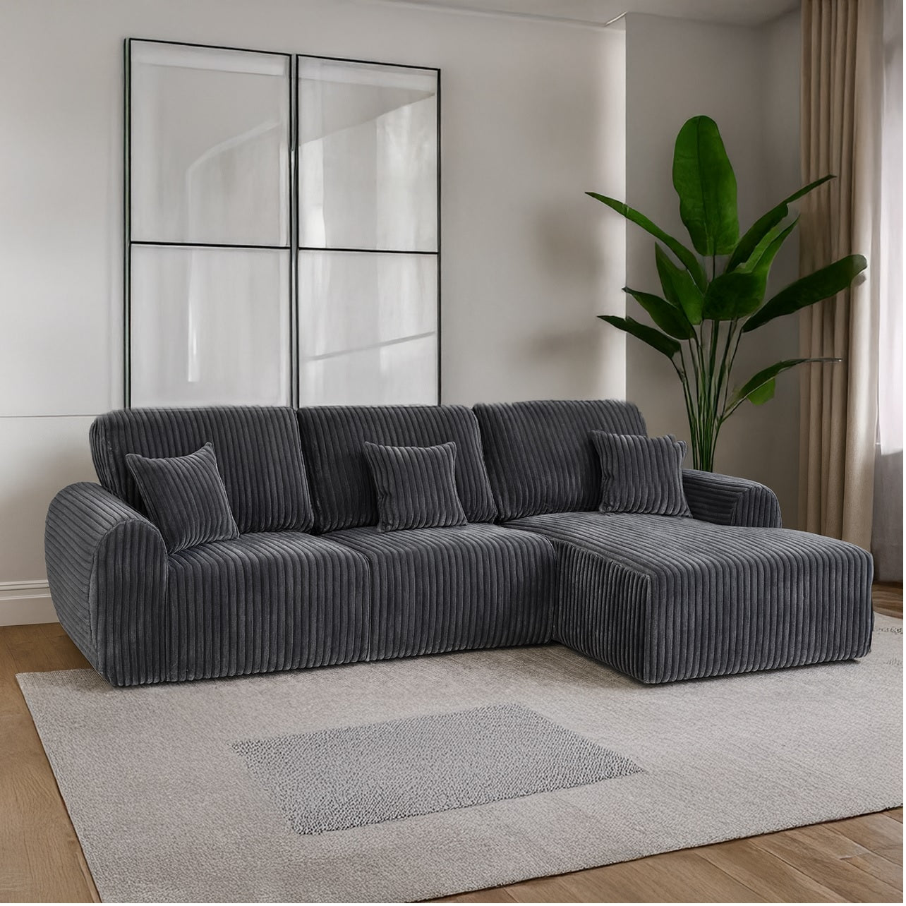 Willow Chunky jumbo Cord 4 Seater Corner sofa