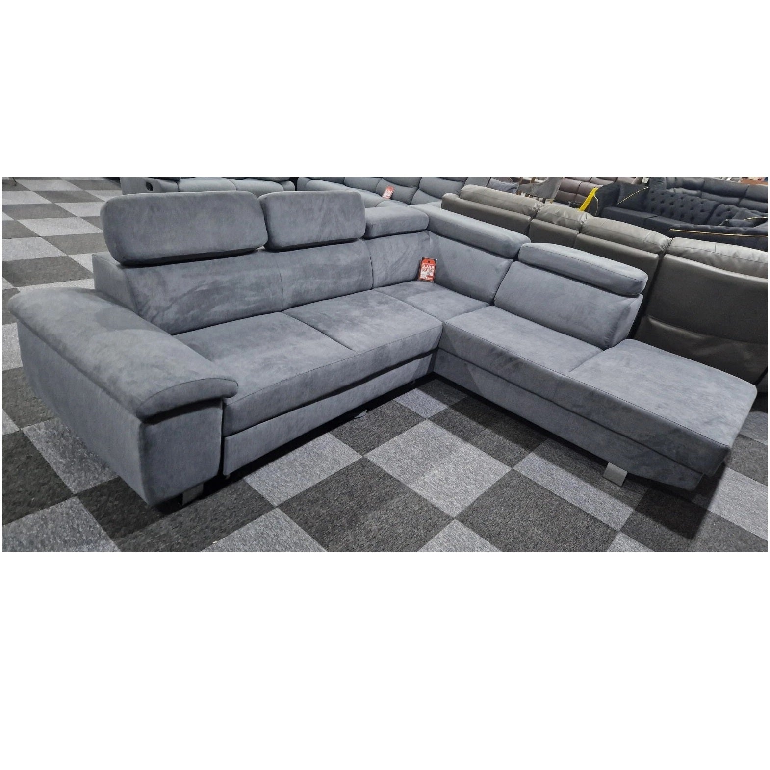 Luton Corner Sofa-bed With Storage Box Grey