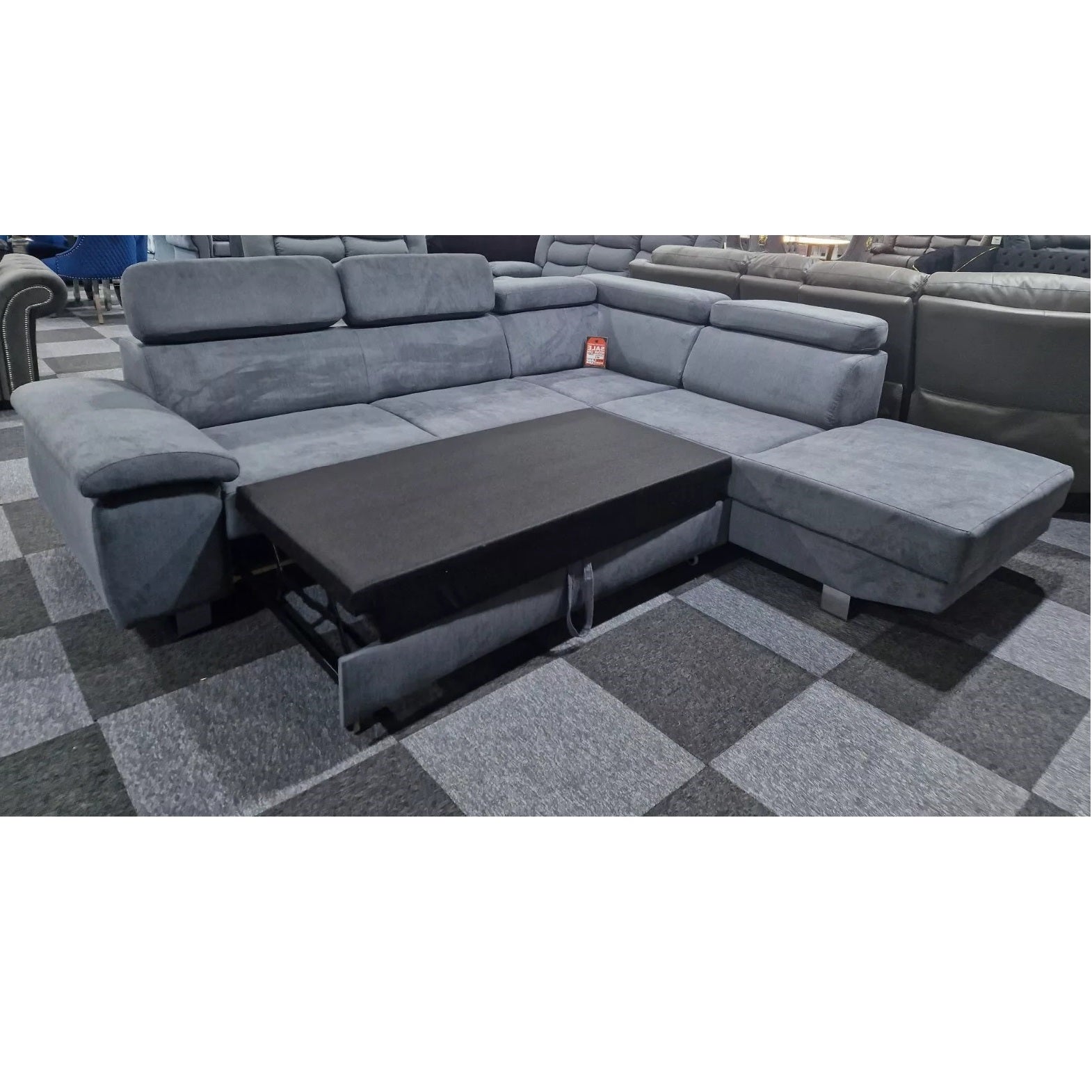 Luton Corner Sofa-bed With Storage Box Grey