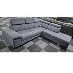 Luton Corner Sofa-bed With Storage Box Grey