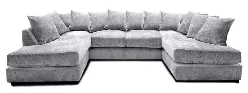 CAMBRIDGE U Shape Cehnille Fabric Scatter Back Sofa