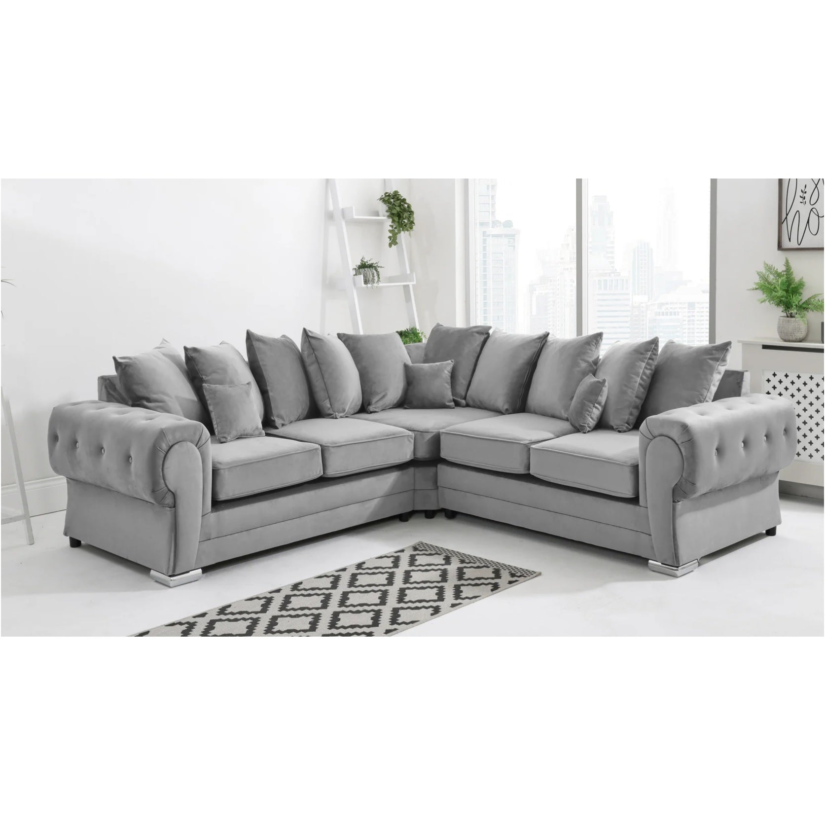 Verona Scatter Back Plush Velvet 2c2 Corner Sofa