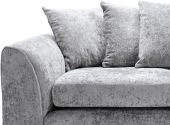 Celestial 4 Seater Scatter Back Chenille Fabric Sofa Silver