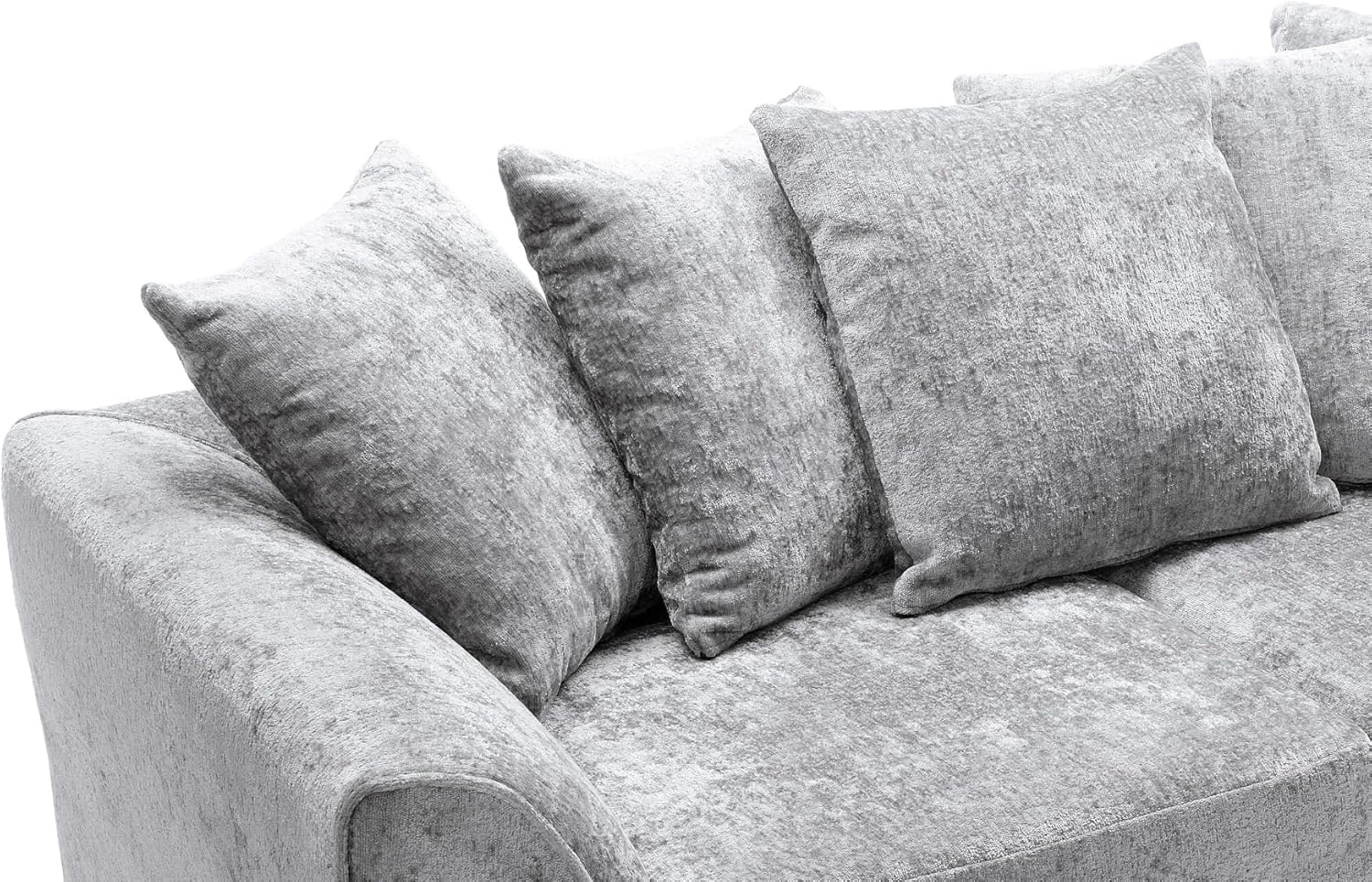 Celestial 4 Seater Scatter Back Chenille Fabric Sofa Silver