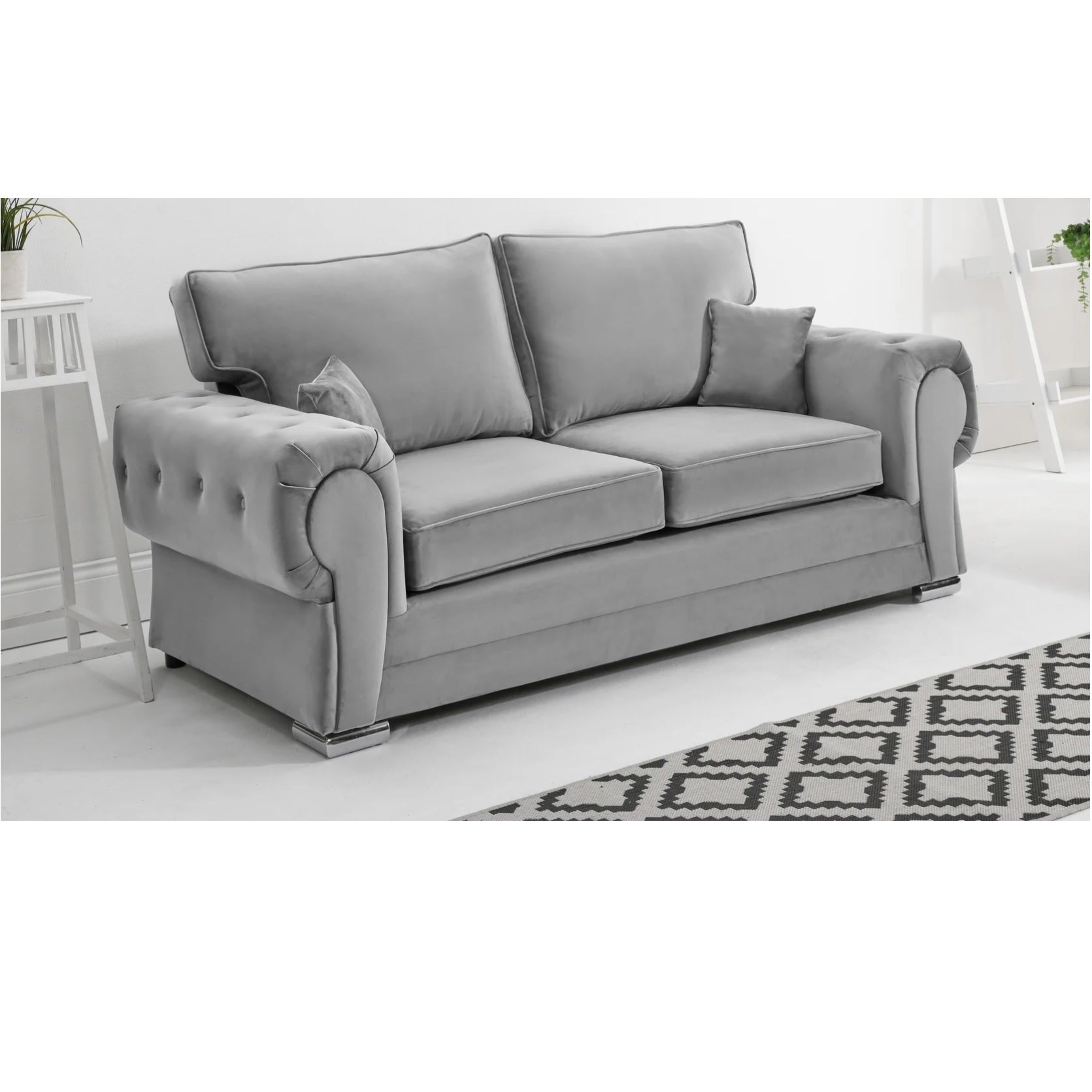 Chingford Plush Velvet Full Back 3 Seater Sofa