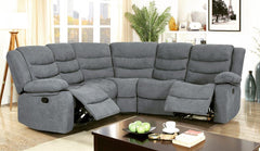 Roman Fabric Recliner Corner sofa Grey