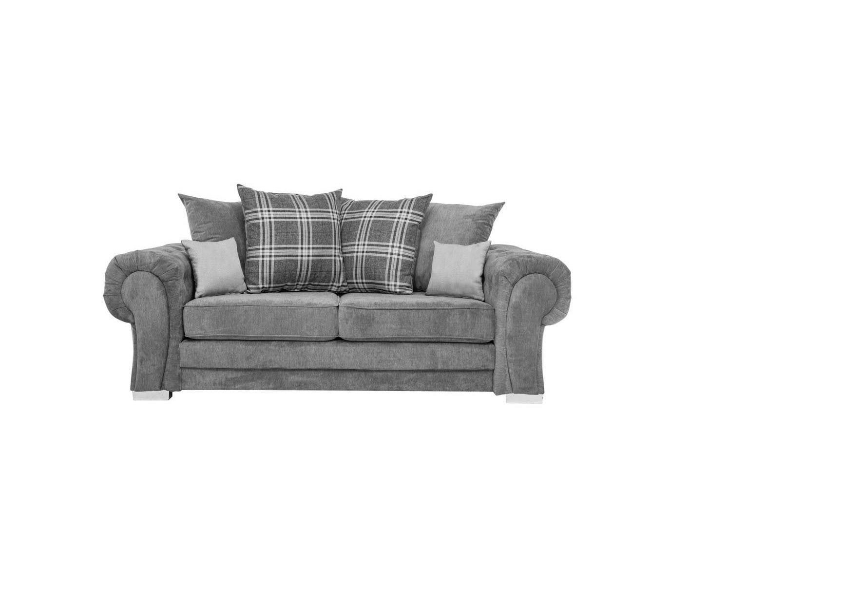 Verona Scatter Back 3+2 Seater Sofa Set Chenille Fabric Grey