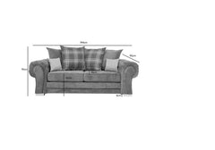 Verona Scatter Back 3+2 Seater Sofa Set Chenille Fabric Grey