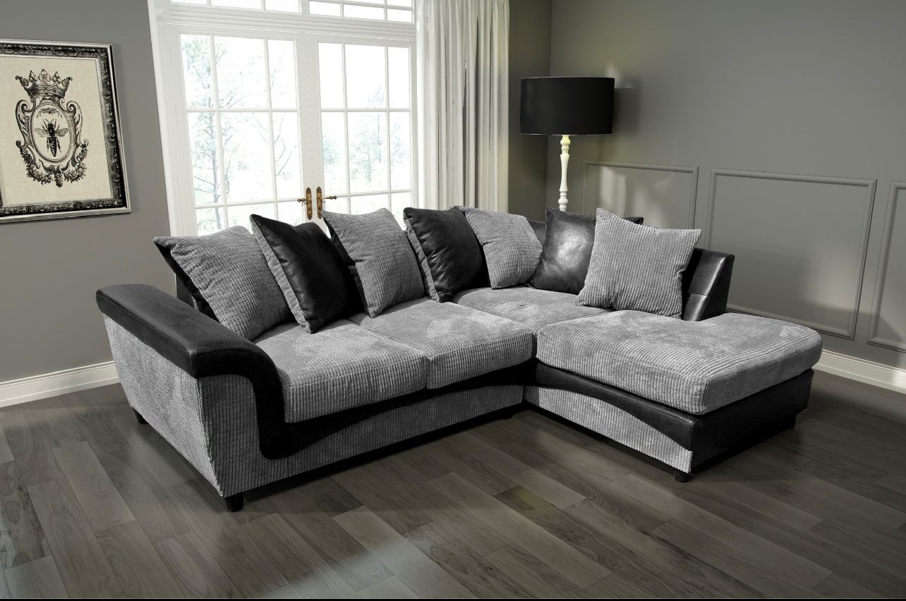 PALERMO JUMBO CORD L Shape 4 Seater Corner Sofa