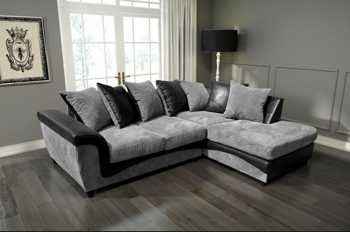 PALERMO JUMBO CORD L Shape 4 Seater Corner Sofa