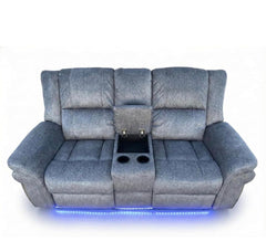 Berlin Fabric Electric Recliner 2 Seater Sofa Grey