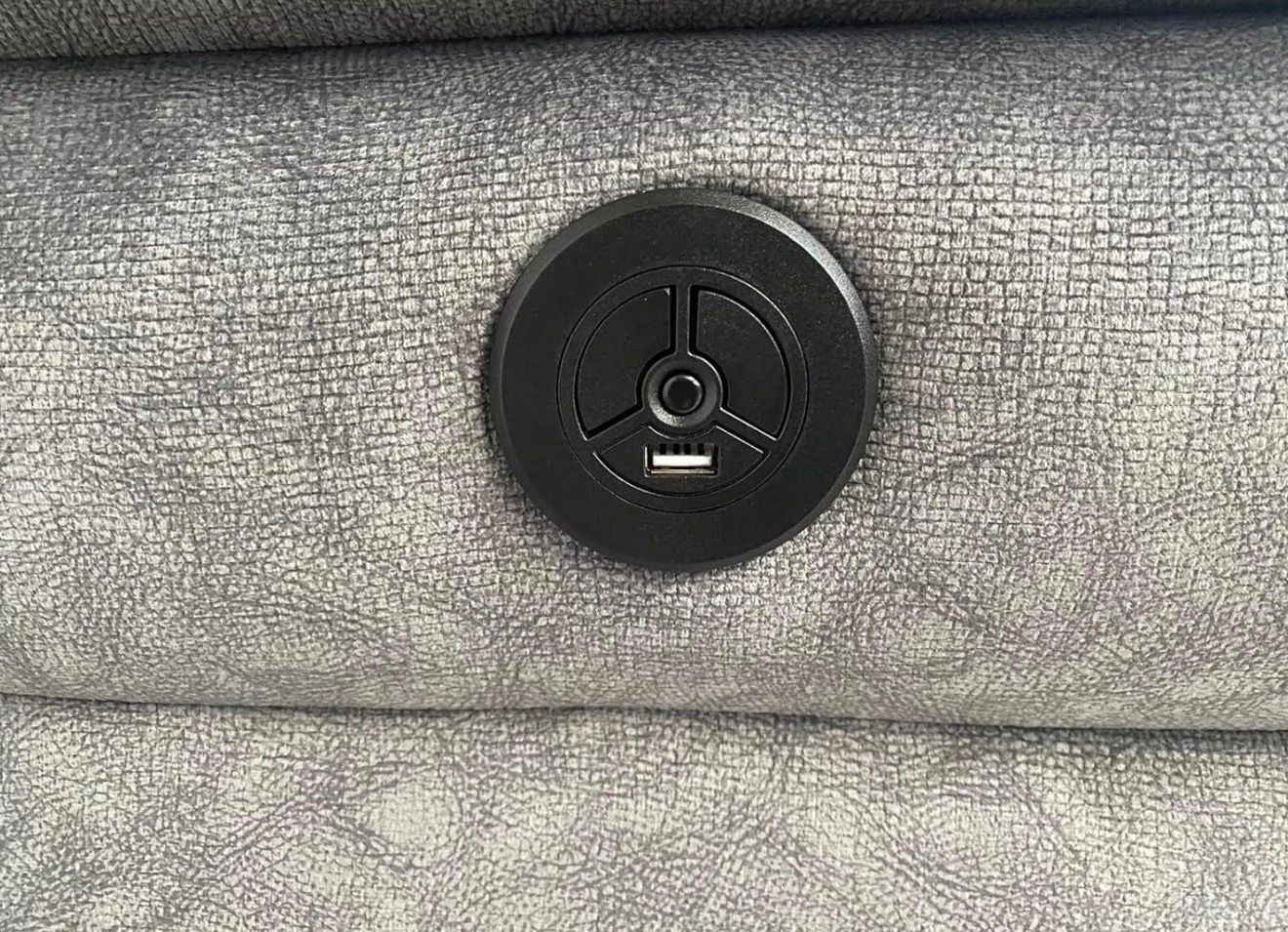 Berlin Fabric Electric Recliner 2 Seater Sofa Grey