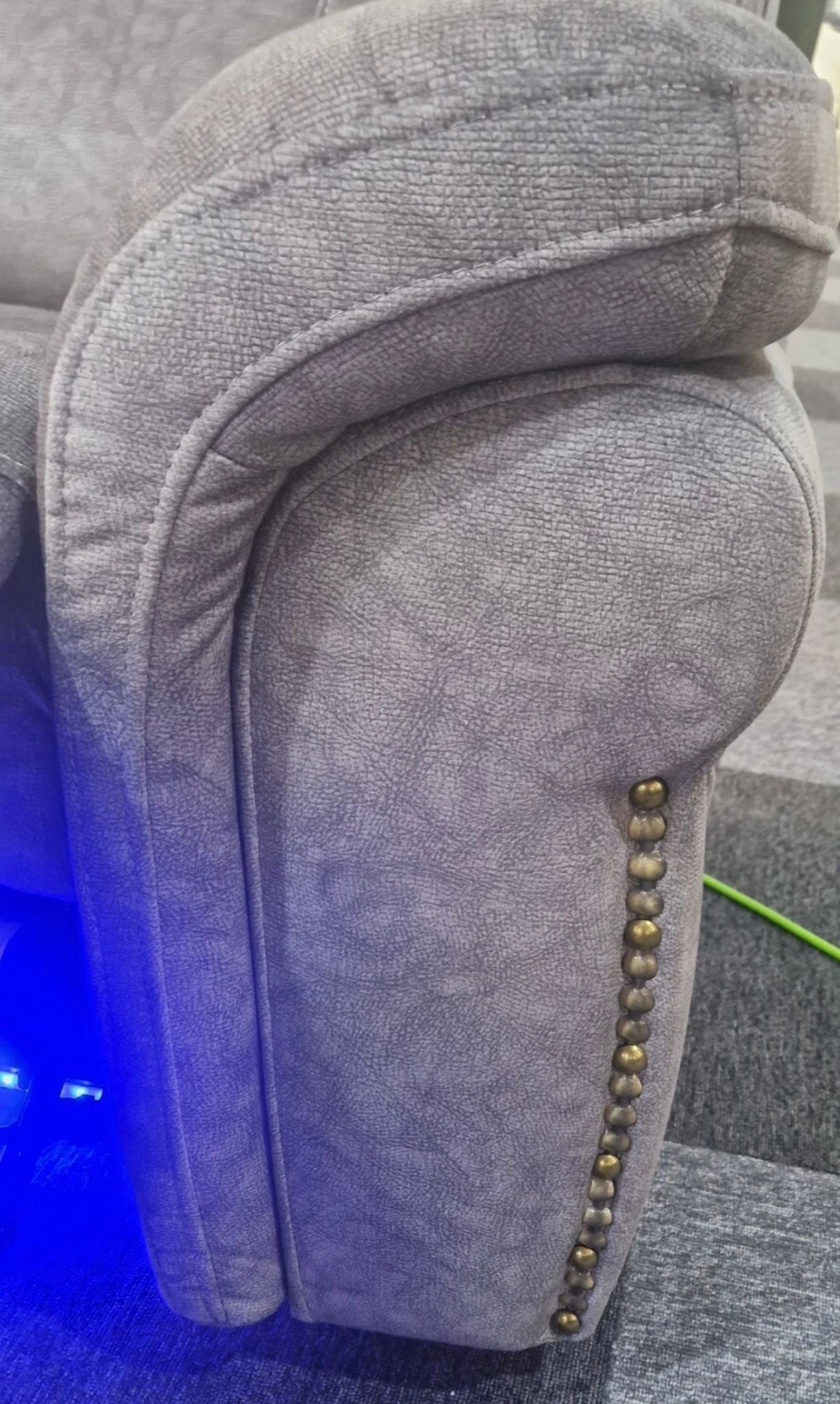 Berlin Fabric Electric Recliner 2 Seater Sofa Grey