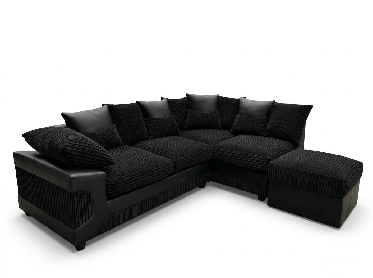 Dino Fabric L Shape Corner Sofa Foam Seating