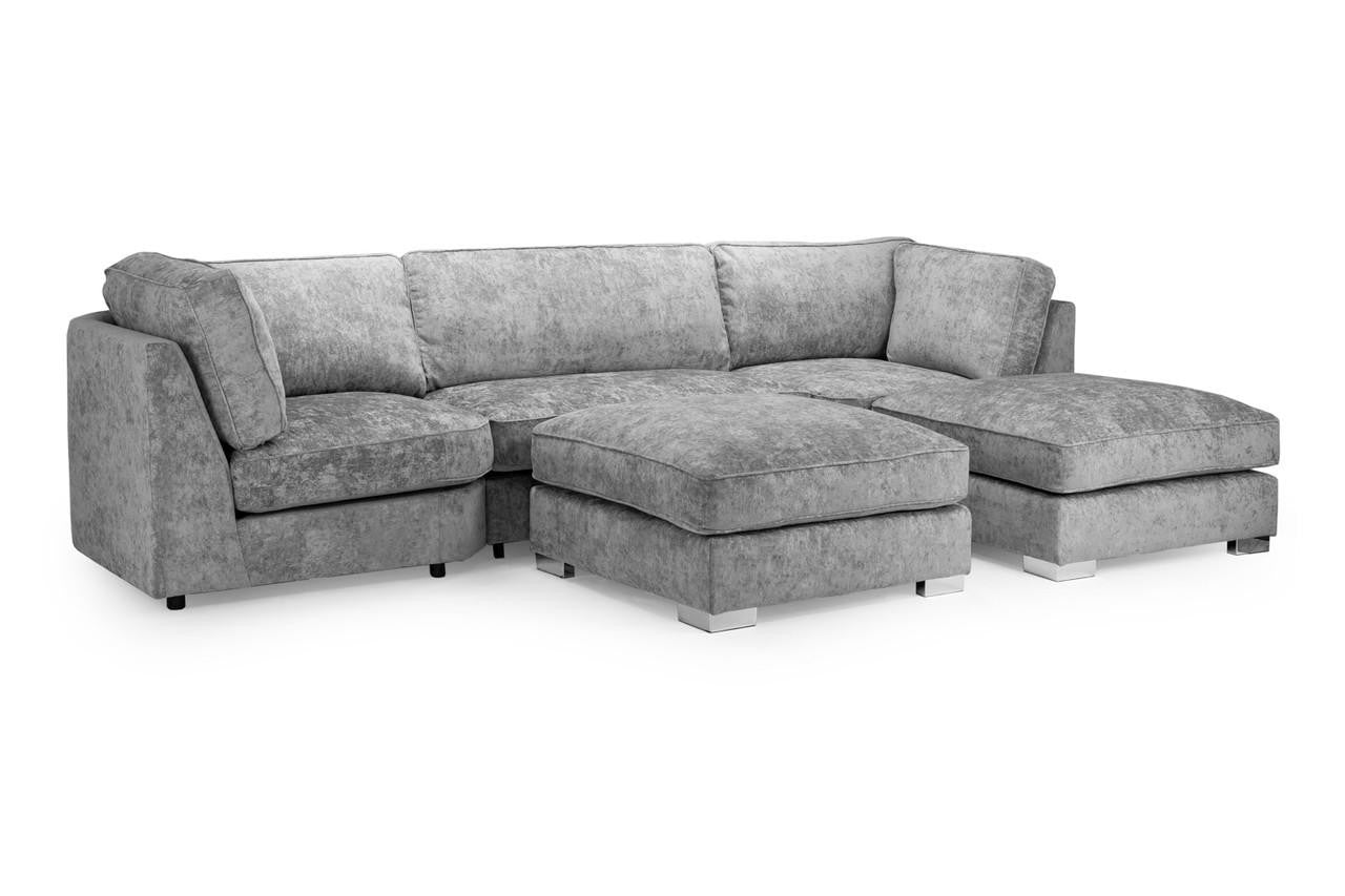 U-Shape High Back Corner Sofa Bishop Luxe Chenille