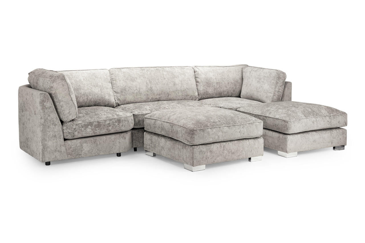 U-Shape High Back Corner Sofa Bishop Luxe Chenille
