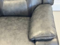 Nova Electric Grey Leather 5 Seater Reclining Corner Sofa With Drinks Tray