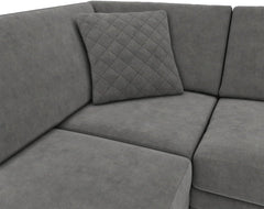 Hilton Full Back Left Hand Facing Corner Sofa Grey