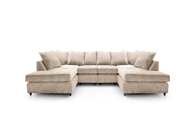 CAMBRIDGE U Shape Cehnille Fabric Scatter Back Sofa