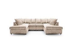 CAMBRIDGE U Shape Cehnille Fabric Scatter Back Sofa